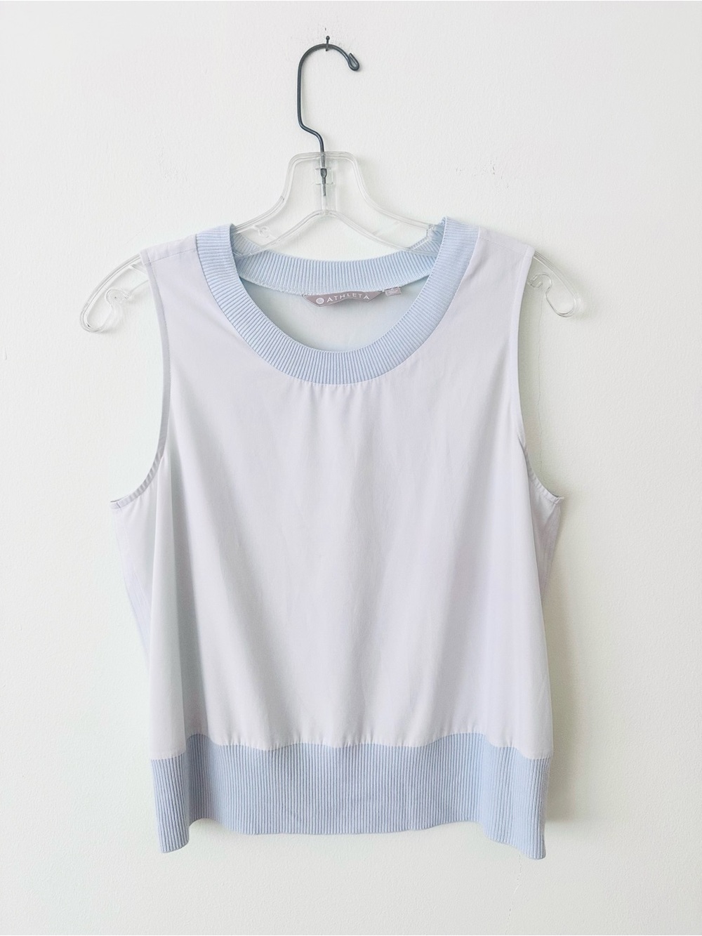 Athleta Sleeveless Knit Trim Tank – Pastel Blue